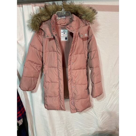 Gap M warmest 3/4 length hooded coat guc fleece lining - Picture 3 of 8